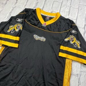Hamilton Tiger Cats CFL Black & Gold Reebok Y2K Nylon Football Jersey Sz S